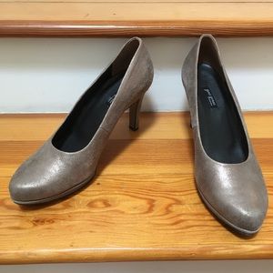 Paul Green Olisa High Heel Platform Pump Metallic Bronze Leather size 10